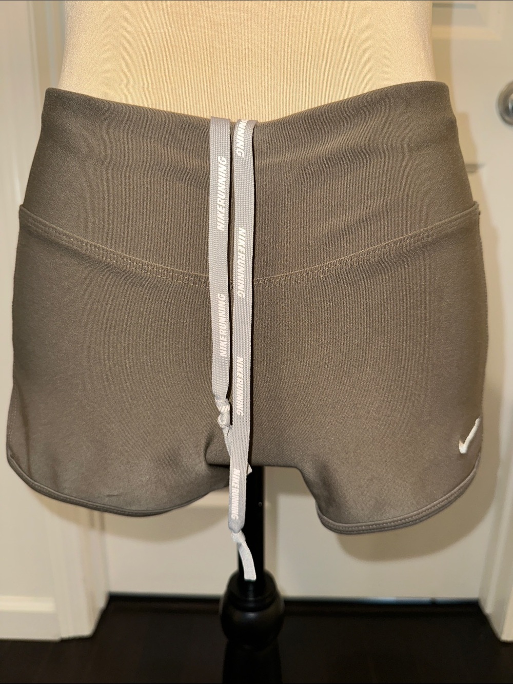 Nike Juniors Olive Grey Athletic Shorts with Drawstring